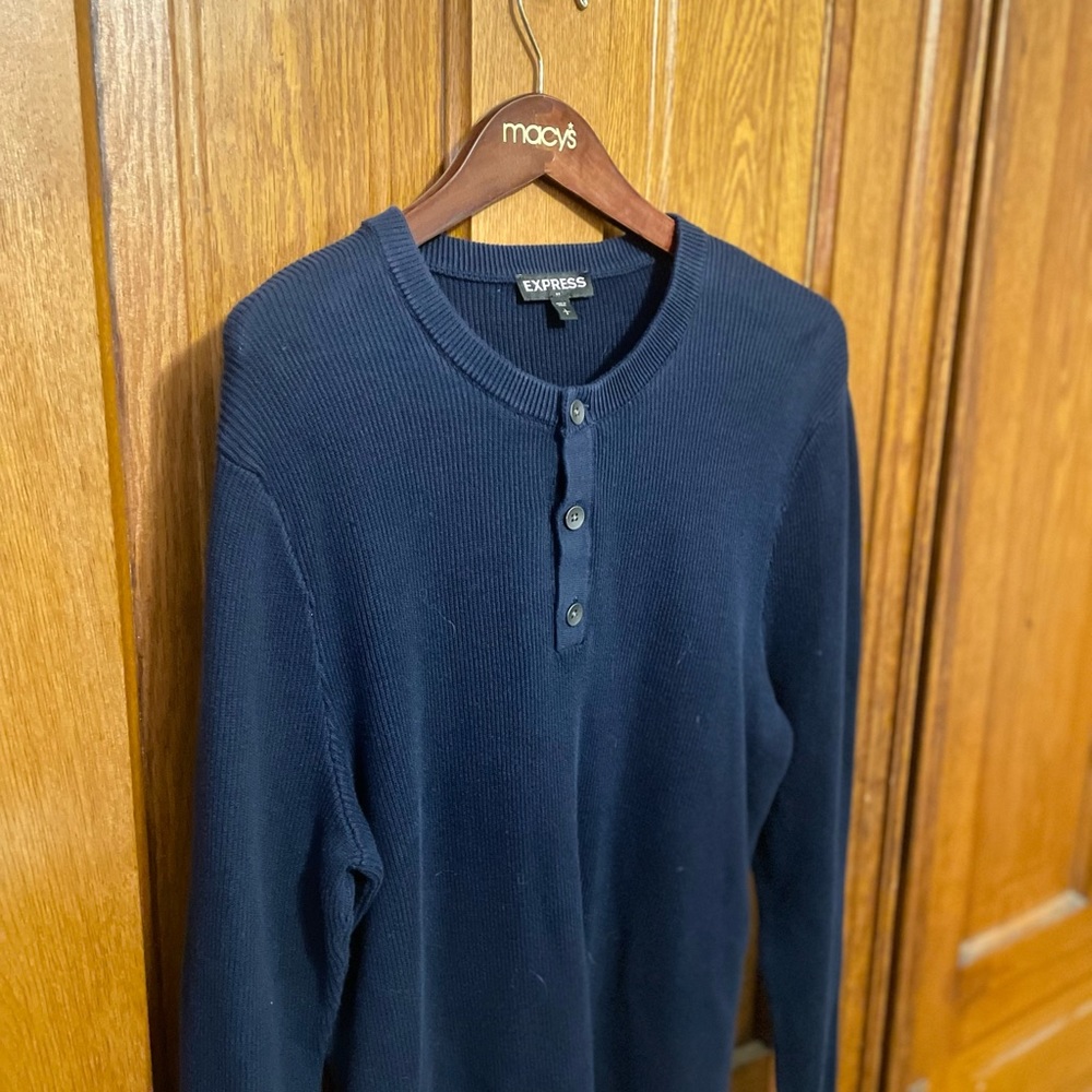Express button up knitted style sweater